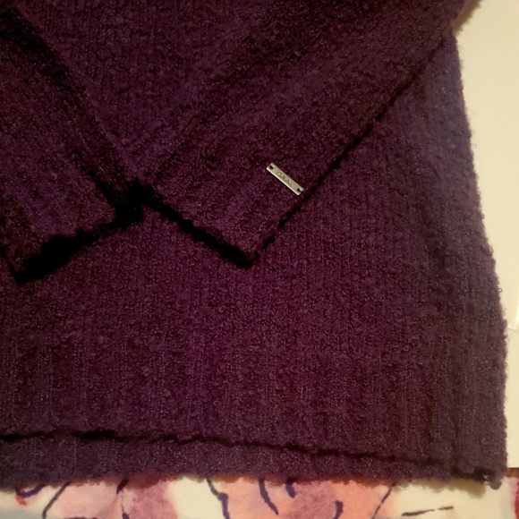 Cabela's wool blend cowl V-neck sweater purple small petite - Picture 4 of 6